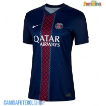 Camisa de time de futebol Paris Saint-Germain Ousmane Dembele #10 Replicas 1º Equipamento Feminina 2025-26 Manga Curta